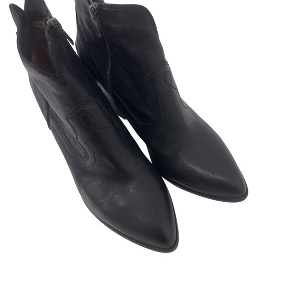 Frye Womens Black Leather Ankle Boots Size 8.5M Zipper Closure - Picture 7 of 13